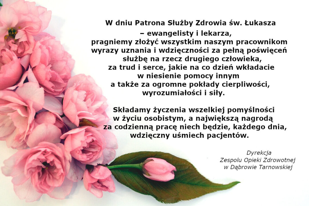 18 października – Święto Patrona Pracowników Służby Zdrowia